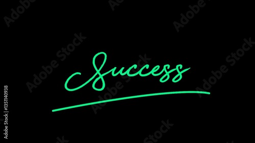 Creative animated typography of the word success suitable for business and content