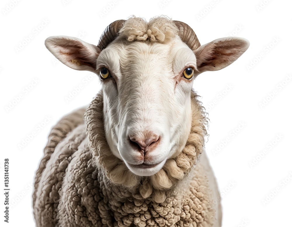 Fototapeta premium Close-up Portrait of a Male Sheep