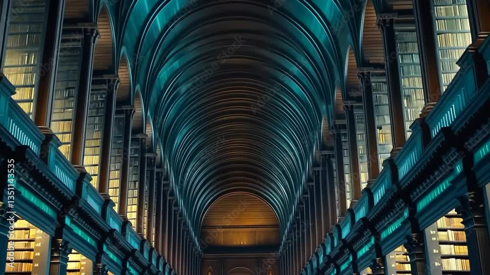 Video Stock Library interior showcases stunning architecture with grand ...