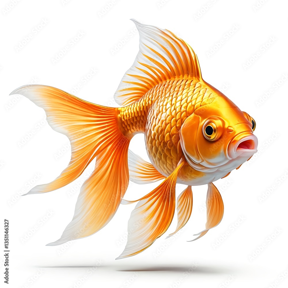 Fototapeta premium Golden Fish, Elegant Koi, Aquatic Animal