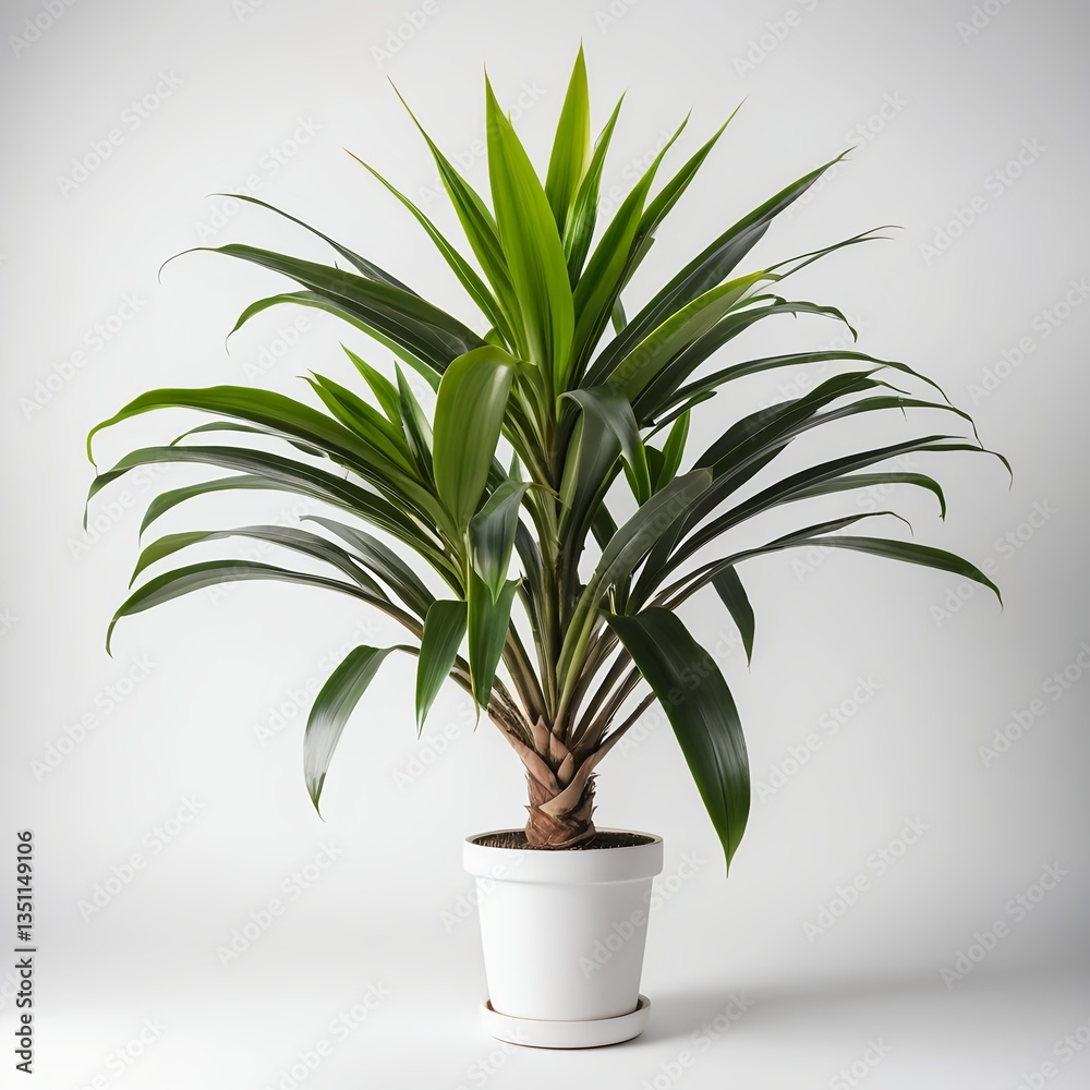 Fototapeta premium Dracaena Marginata Plant in White Pot