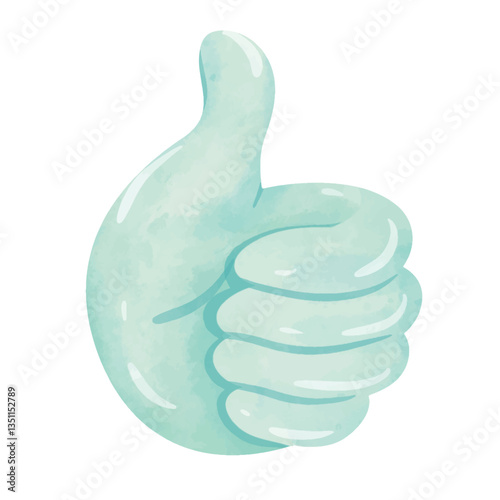 Thumbs up illustration vector cartoon, thumbs up clip art, clip art thumbs up, thumbs-up thumb signal, hand drawn watercolor painting style, positivity approval satisfaction like