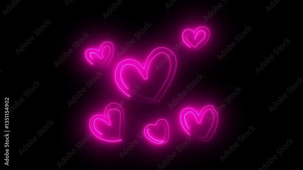 Animation of red heart love icon flying on a white background, love wallpaper, for advertising