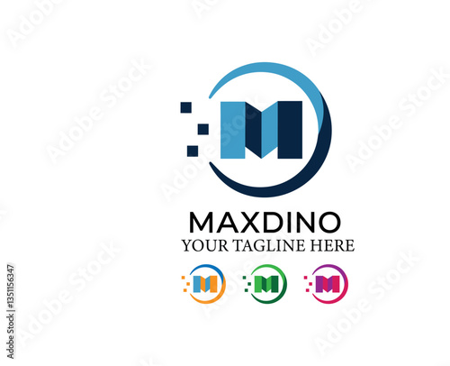 M latter company Logo design template