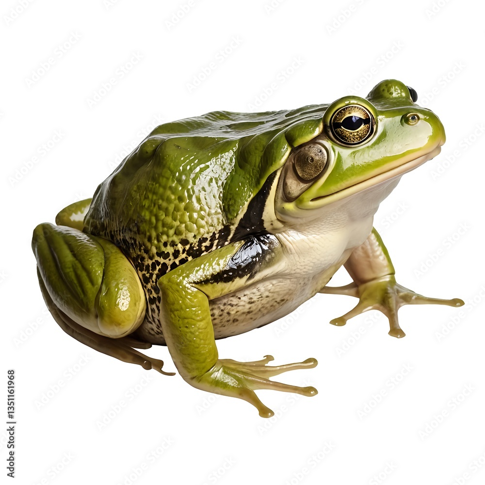 Obraz premium Green Tree Frog on White Background