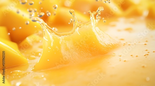 Golden mango nectar splash effect pictures
