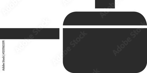 steel cooking pot kitchenware icon in dark grey and clear background, editable vector illustration