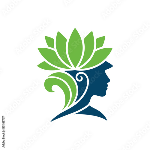 mental health care silhouette vector clip art logo design
