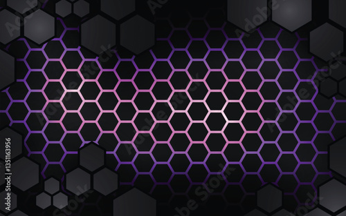 Tech background with lighted geometry pattern