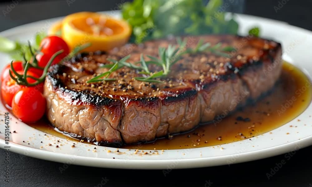 Juicy Grilled Steak with Herbs and Seasoning Juicy Grilled Steak with Herbs and Seasoning