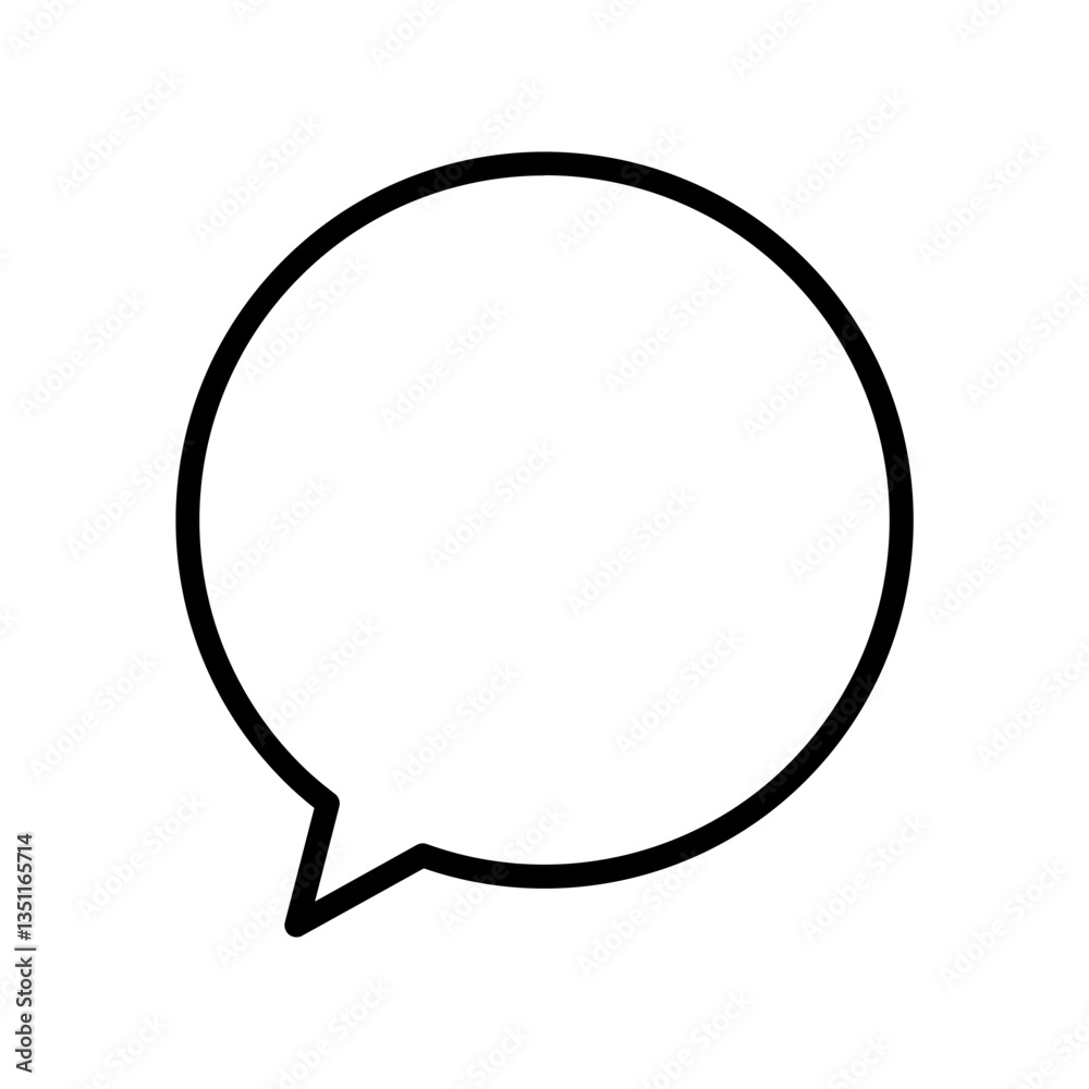 Black single round chat line icon, simple talk bubble speech flat design vector pictogram, infographic interface elements for app logo web button ui ux isolated on white background Black single round chat line icon, simple talk bubble speech flat design vector pictogram, infographic interface elements for app logo web button ui ux isolated on white background