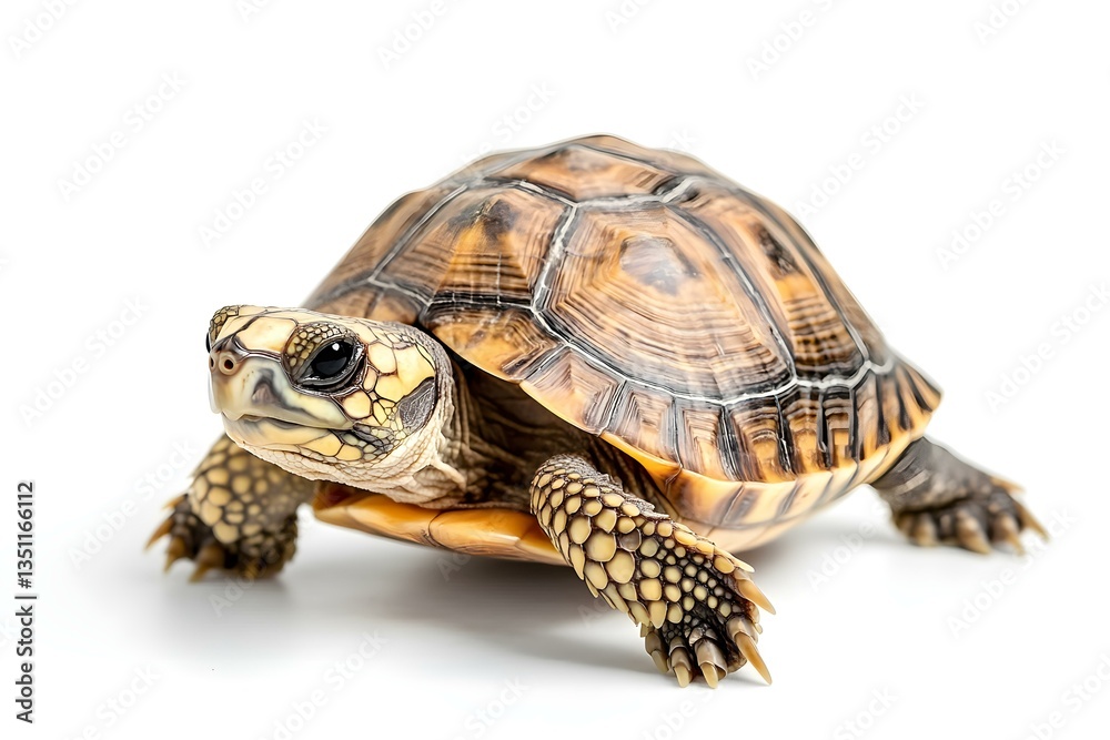 Fototapeta premium Elegant X-Turtle: A Minimalist Portrait on Crisp White Background