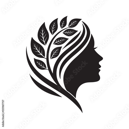 mental health care silhouette vector clip art logo design