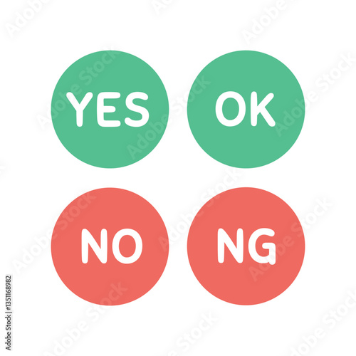 YES,NO,OK,NG　アイコン　イラストセット