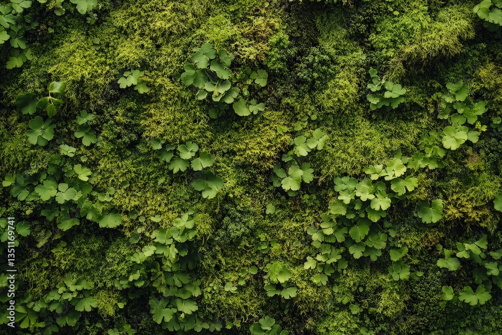 Naklejka premium A vibrant display of moss and delicate green plants