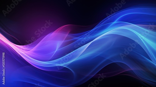 Wallpaper Mural digital red blue wavy smooth abstract background banner Torontodigital.ca