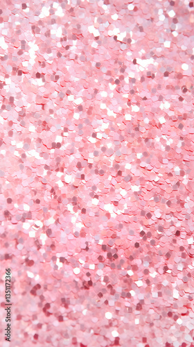 close up of pink and white small confetti on vertical background