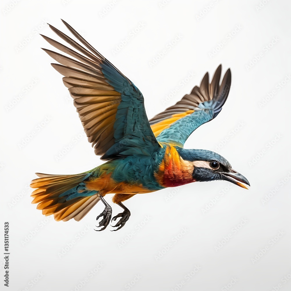 Fototapeta premium Colorful Bird in Flight