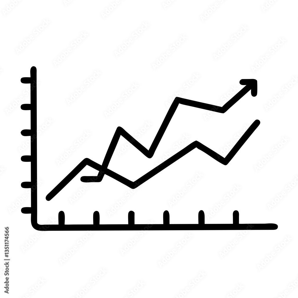 Trend Line Graph Illustrating Growth in Data Visualization Trend Line Graph Illustrating Growth in Data Visualization
