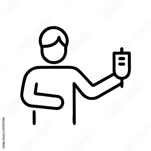 phlebotomist drawing blood with syringe against minimalist background  