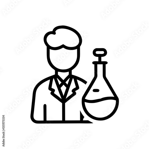 Scientist holding a flask in a laboratory setting  