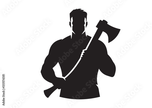 A lumberjack Silhouette vector