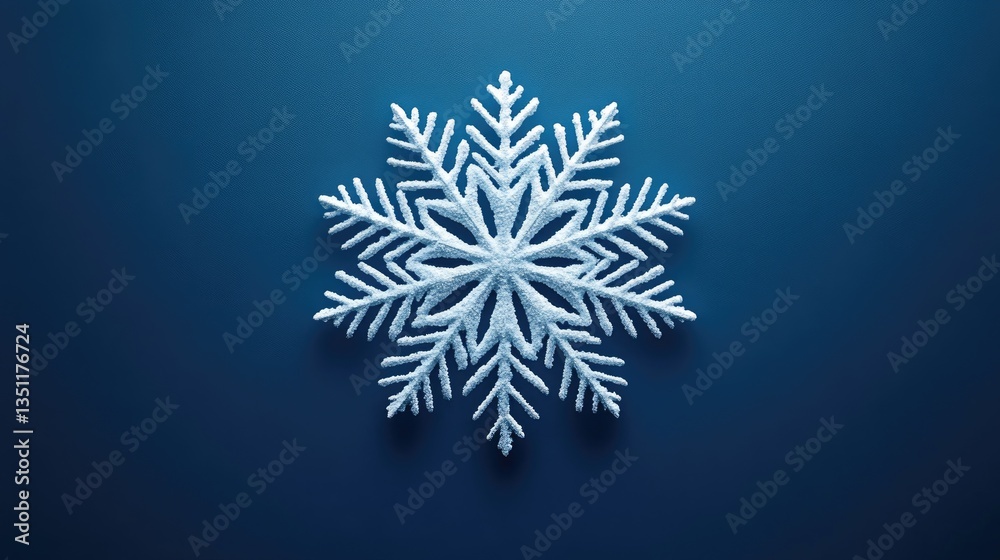 Elegant white snowflake on dark blue background Elegant white snowflake on dark blue background