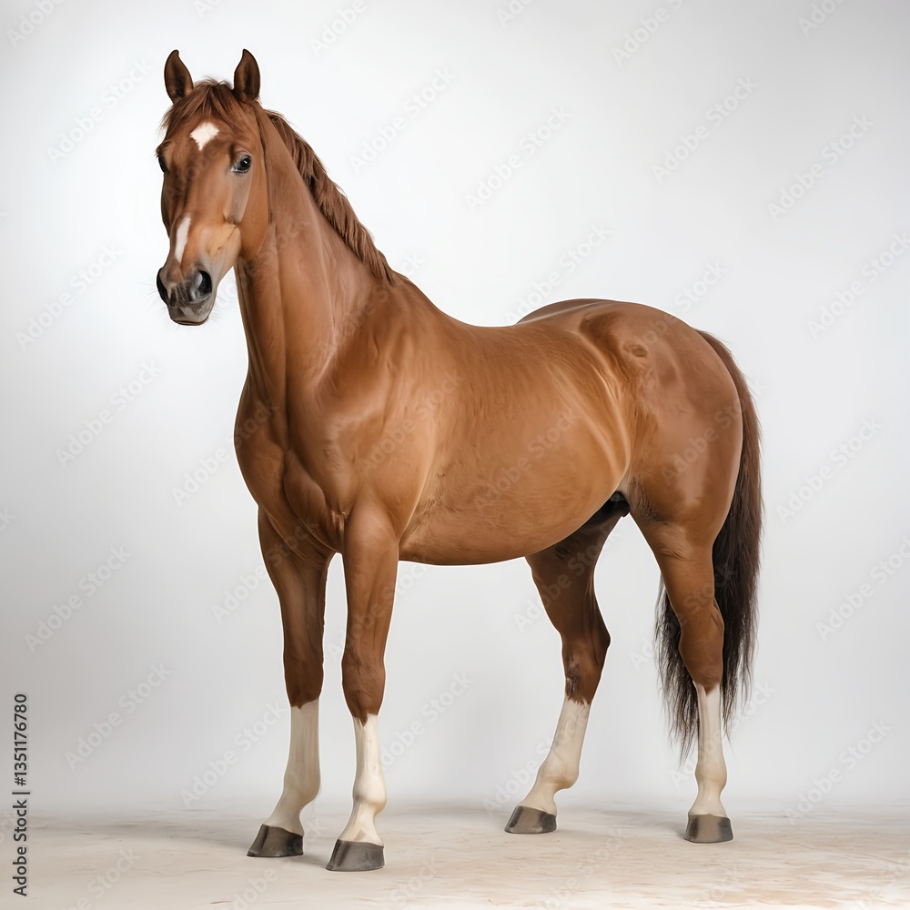 Obraz premium Chestnut Horse, Studio Portrait