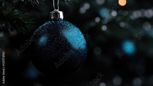Dark Teal Christmas Ornament