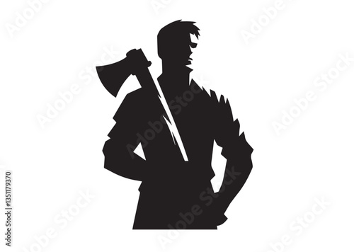 A lumberjack Silhouette vector