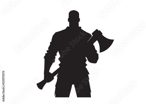 A lumberjack Silhouette vector