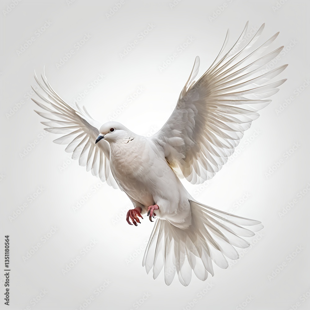 Obraz premium White Dove in Flight