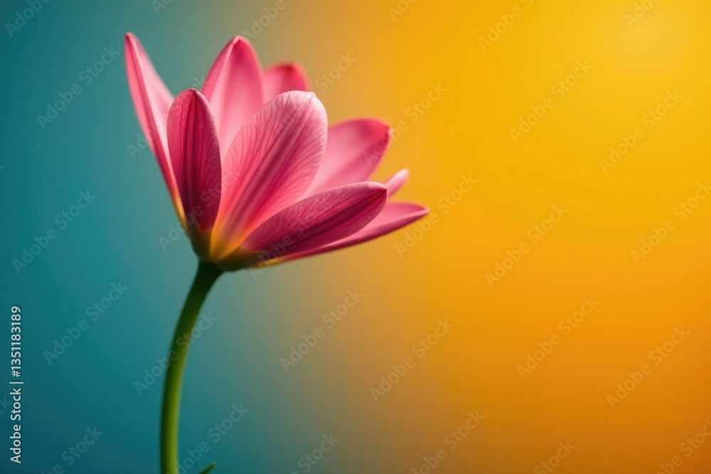 Single isolated flower in a bright contrasting environment, blossom, colorful petals, solo flower Single isolated flower in a bright contrasting environment, blossom, colorful petals, solo flower