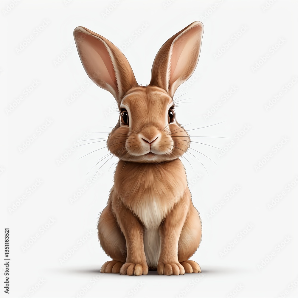 Obraz premium Adorable Brown Bunny Rabbit Sitting