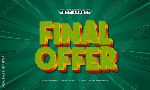 final offer editable text effect with a discount and offer text style