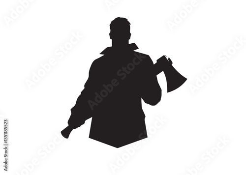 A lumberjack Silhouette vector
