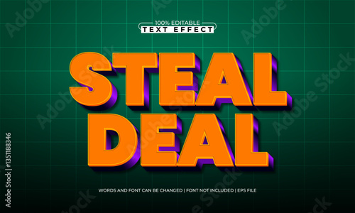 steal deal editable text effect with a discount and offer text style