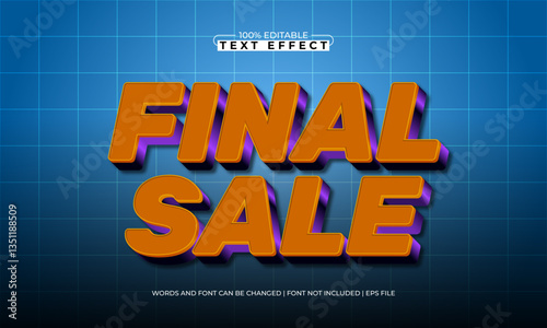 final sale editable text effect with a discount and offer text style