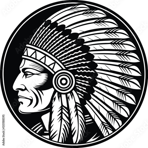 Indian chief minimalist and simple silhouette vector image (2).eps