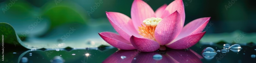 Water droplets forming a pearl on the surface of a lotus flower, nature, shimmering, natural Water droplets forming a pearl on the surface of a lotus flower, nature, shimmering, natural