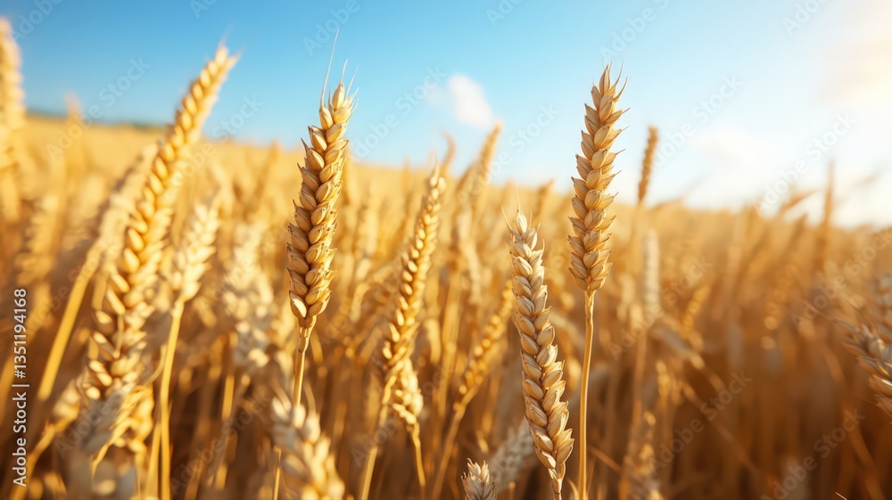 Golden Wheat Field at Sunset: Warm Lighting and Ripe Grain Golden Wheat Field at Sunset: Warm Lighting and Ripe Grain