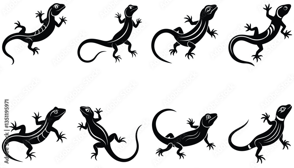 Lizard Vector Shilhouette Bundle Set collection Lizard Vector Shilhouette Bundle Set collection