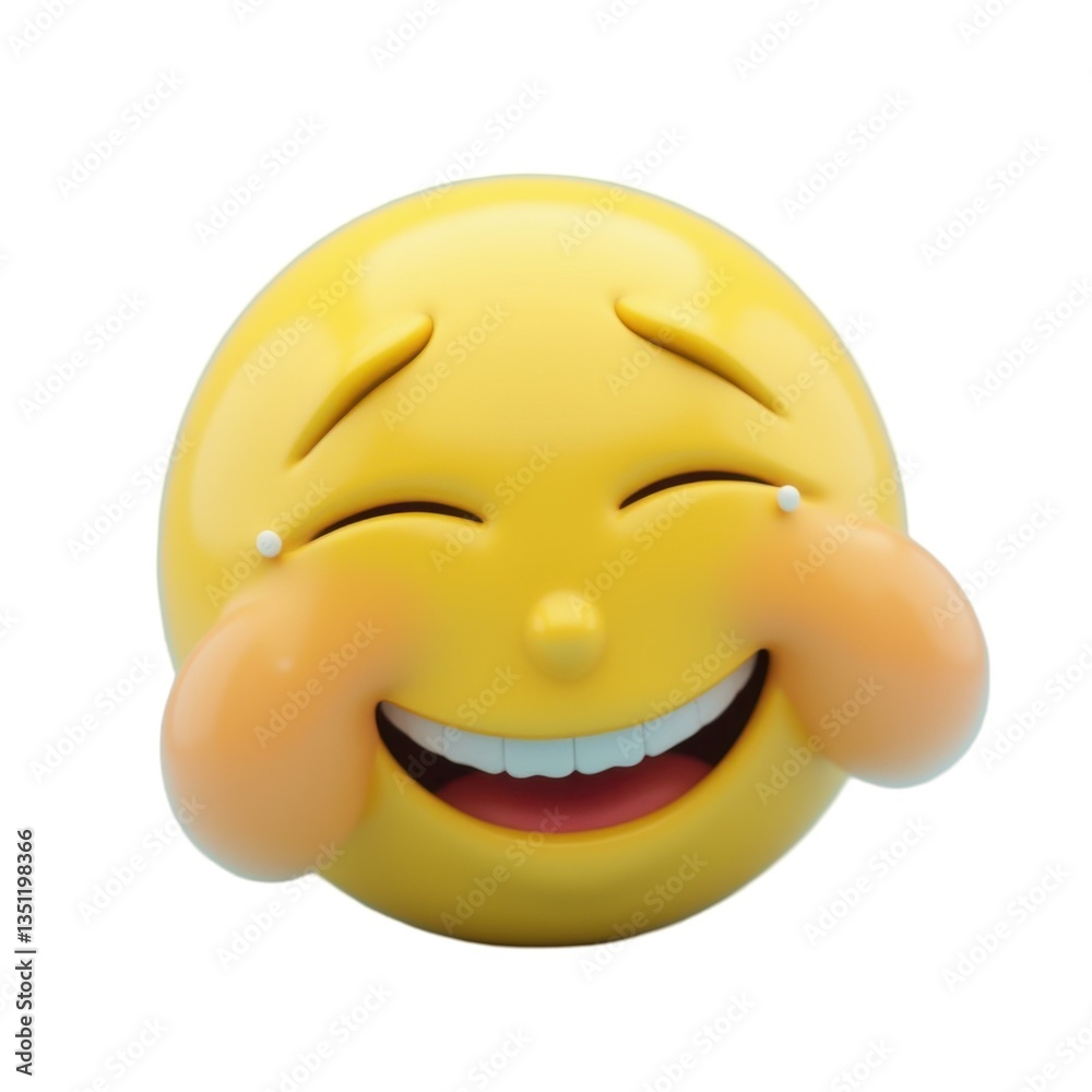 Fototapeta premium Laughing joyful face with tears an illustration of vibrant emotions