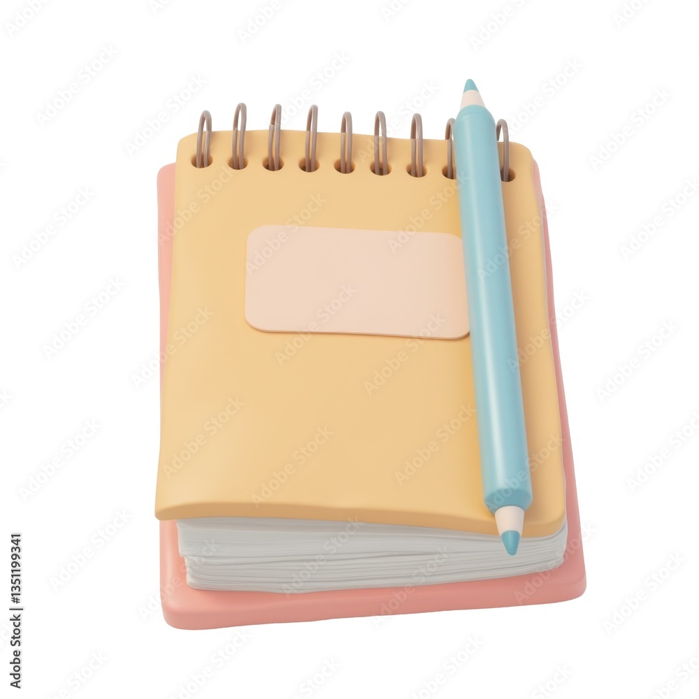 Vibrant notebook illustration with stylized features creative environment Vibrant notebook illustration with stylized features creative environment