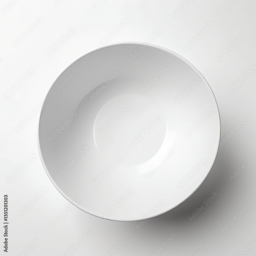 Empty White Bowl on White Background Empty White Bowl on White Background