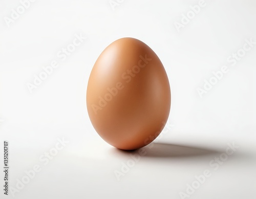 Obraz na płótnie Single Brown Egg on White Background w salonie