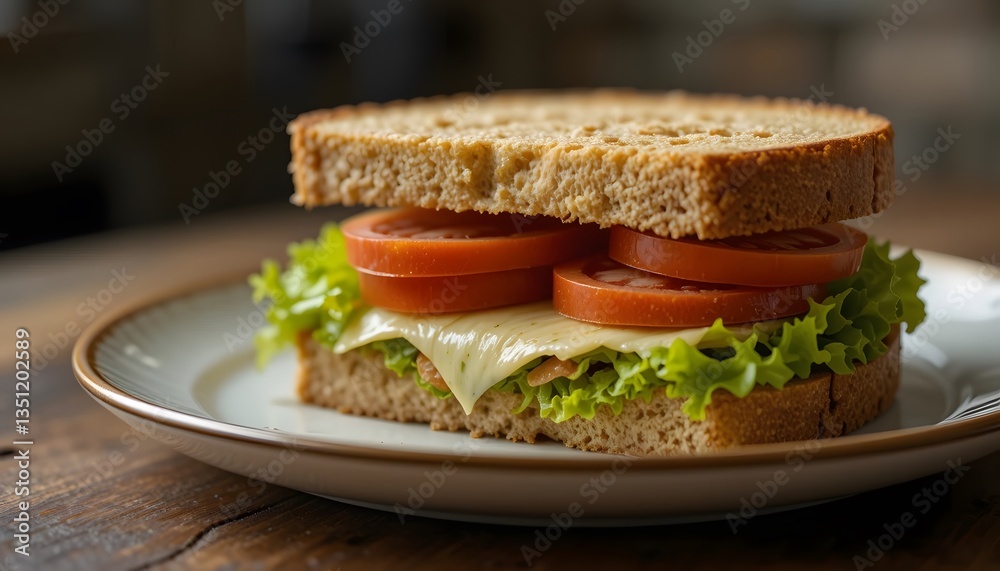 Fresh Veggie Sandwich with Whole Grain Bread: A Healthful Bite Fresh Veggie Sandwich with Whole Grain Bread: A Healthful Bite