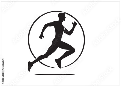 A man running Silhouette vector