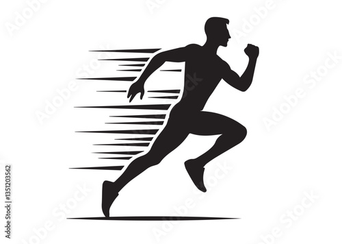 A man running Silhouette vector