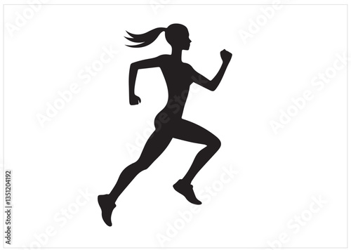 A man running Silhouette vector